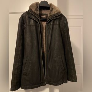 Mens Small Dark Brown Leather Jacket